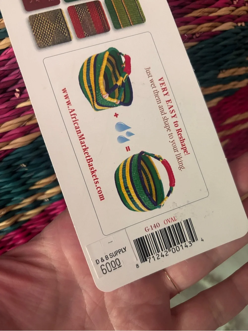 African Market Basket woven straw